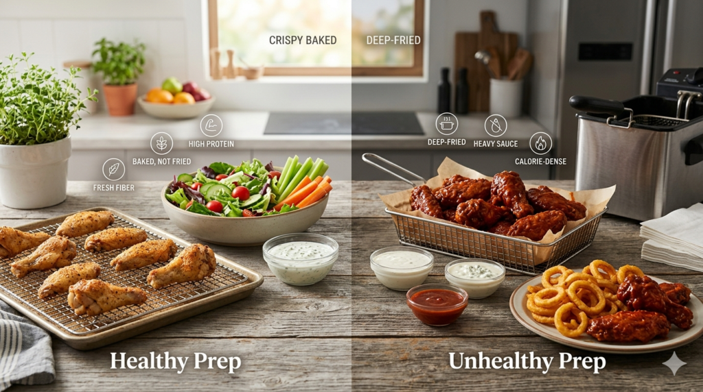 Are Chicken Wings Healthy When Baked, Not Fried?